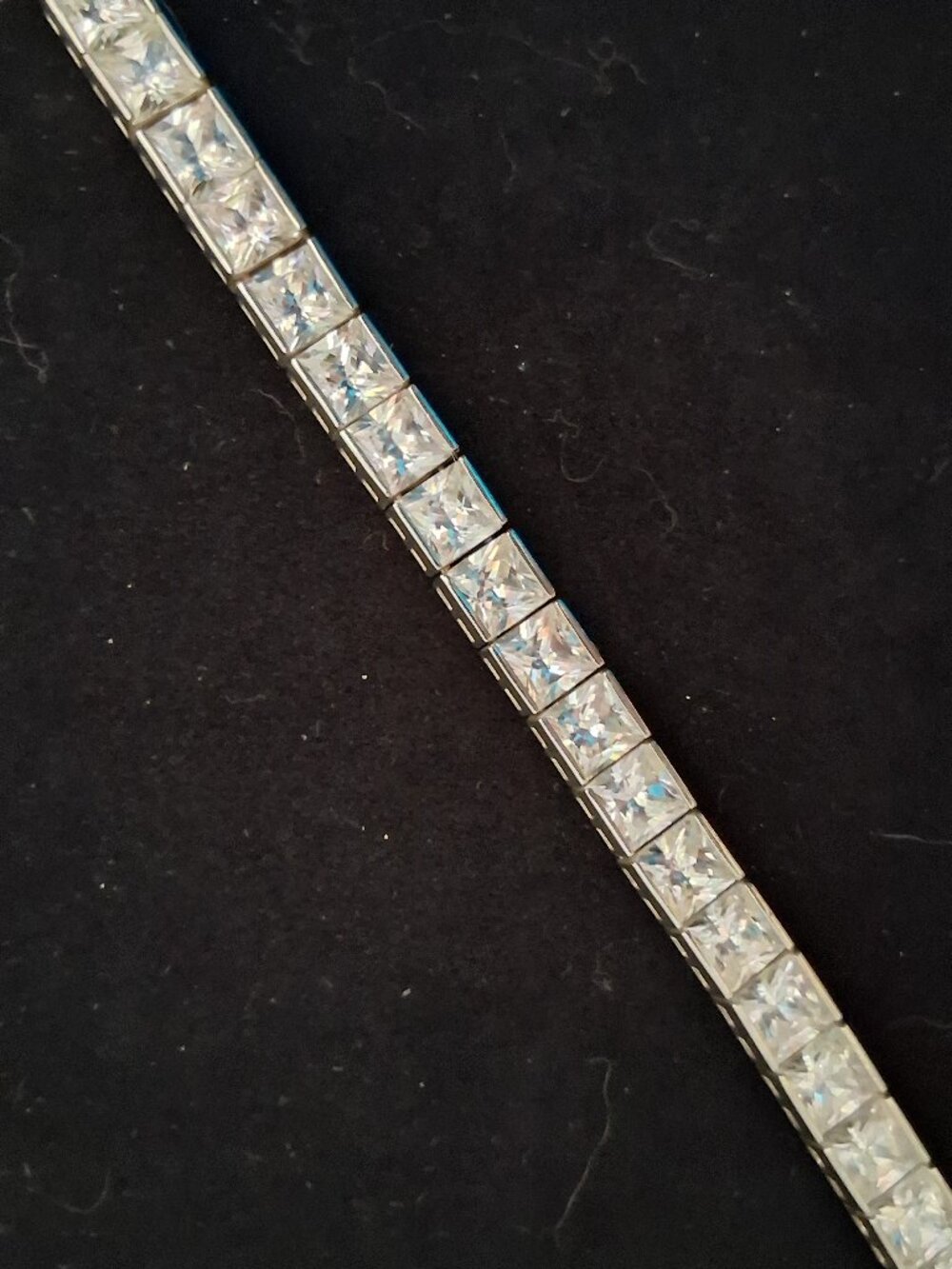 Sterling Silver Clear Cubic Zirconia Wide Tennis Bracelet